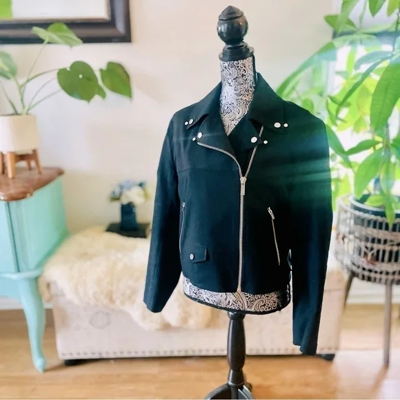 Helmut Lang Moto Biker Cotton Jacket, Size Large - Picture 5 of 13